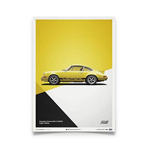 Automobilist | Porsche 911 RS – Amarillo – Póster limitado | Tamaño estándar 19 ¾ x 27 ½ pulgadas