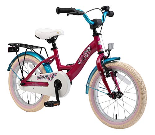 BIKESTAR Bicicleta Infantil para niños y niñas a Partir de 4 años | Bici 16 Pulgadas con Frenos | 16" Edición Clásica Berry Turquesa