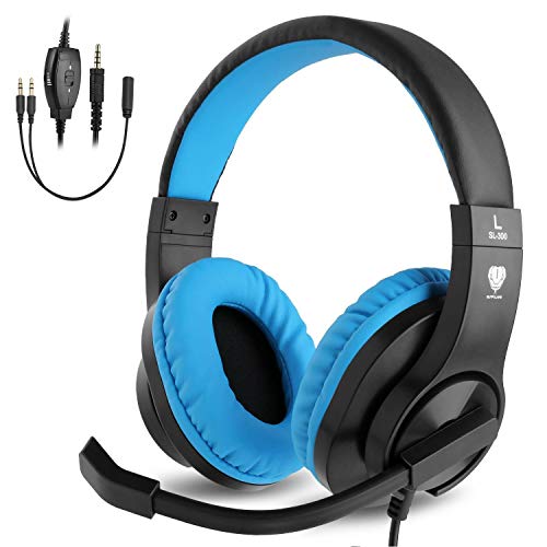 BlueFire Auriculares Gaming para niños con micrófono, 3,5 mm Bass Estéreo Auriculares de Gaming para PS4 / Xbox One / Xbox One S / Xbox One X / Switch Nintendo / PS4 Slim / S4 PRO / PC (Azul)