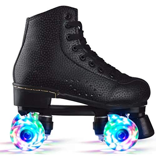 BSTEle Flash Wheel Patines de Ruedas Zapatos de Patinaje de Doble línea Brillantes con luz LED para Adultos