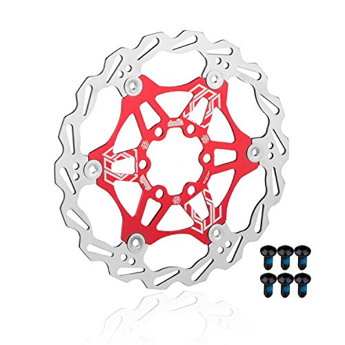 Disco de freno CNC para bicicleta de montaña, disco de freno de 160 mm, disco de freno flotante para Shimano/Tektro/Magura/Avid, rojo