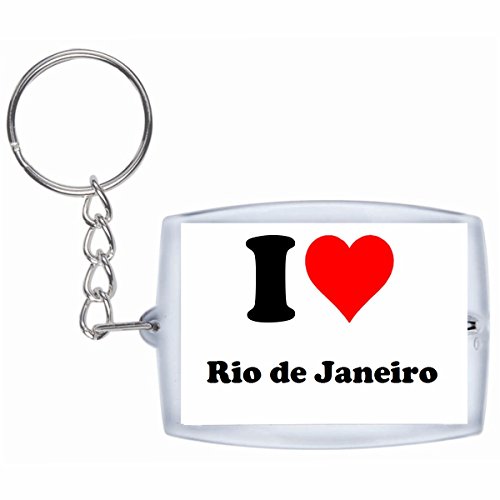 EXCLUSIVO: Llavero "I Love Rio de Janeiro" en Blanco, una gran idea para un regalo para su pareja, familiares y muchos más! - socios remolques, encantos encantos mochila, bolso, encantos del amor, te, amigos, amantes del amor, accesorio, Amo, Made in Germ