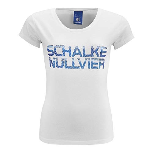 FC Schalke 04 Nullvier - Camiseta para Mujer, Blanco, Medium