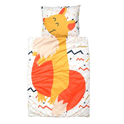 Hengweiuk - Saco de dormir para bebé, con almohada extraíble, 3 piezas, My First ReadyBed para guardería preescolar, plegable y cómoda (rojo-canguro)