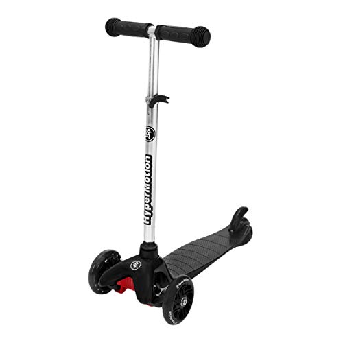 HyperMotion, Triciclo Balance Scooter para niños 3-5 años, patinete con ruedas LED para adolescentes, triciclos con manillar de altura ajustable, color negro