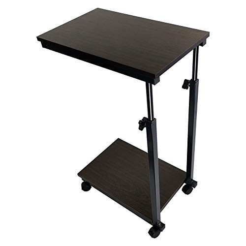 KKTONER Mesa para computadora portátil mesa auxiliar con ruedas mesa plegable auxiliar altura ajustable mesa de café pequeño libro en la cama o sofá mesa de desayuno