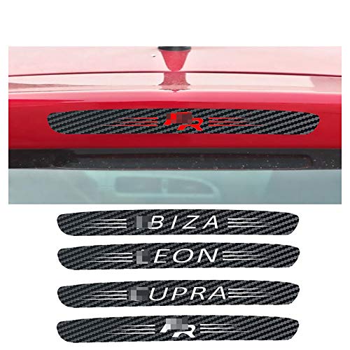 Lfldmj Para Seat FR Leon Ibiza Cupra 2009-2014 ， Accesorios de luz de Freno Alta Pegatinas de Fibra de Carbono Negro Decoración Calcomanía Car Styling