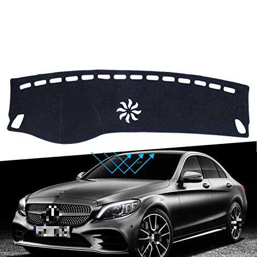 linfei Cubierta del Salpicadero Almohadilla Protectora para Mercedes Benz Clase C W205 Accesorios De Coche Sombrilla Alfombra C-Klasse 2015-2020 Lhd Negro