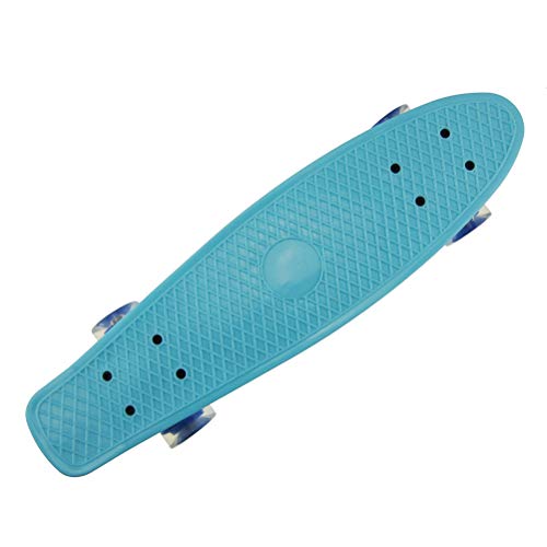 Monopatín para niños principiantes patineta de 22 pulgadas Mini Cruiser completo Skateboard retro para niños adolescentes Adulto, Mini Penny Board Plástico Banana Board con ruedas LED coloridas Skate