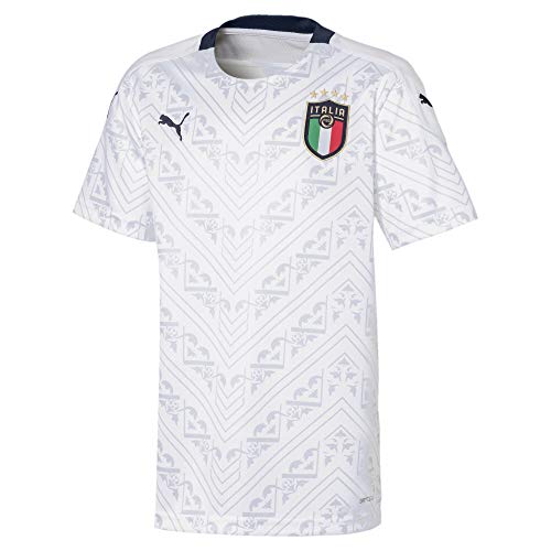 PUMA FIGC Away Shirt Replica Jr Maillot, Niños, White-Peacoat, 152