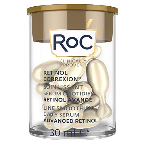 RoC - Retinol Correxion Line Smoothing Suero de Noche - Antiarrugas y Envejecimiento - Hidratante Reafirmante - Paquete de Prueba - Cápsulas de 10 piezas