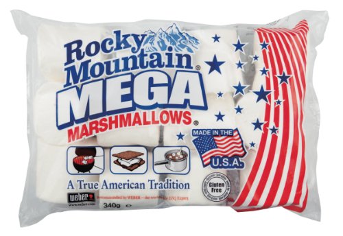 Rocky Mountain Marshmallows MEGA 340g, dulces tradicionales americanos para asar en la hoguera, a la parrilla o al horno, 340g