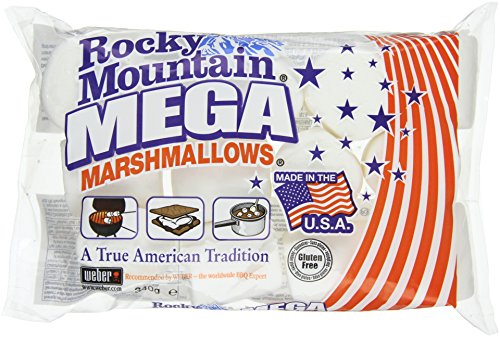 Rocky Mountain Marshmallows MEGA paquete de 4x340g, dulces tradicionales americanos para asar en la hoguera, a la parrilla o al horno, 4x340g
