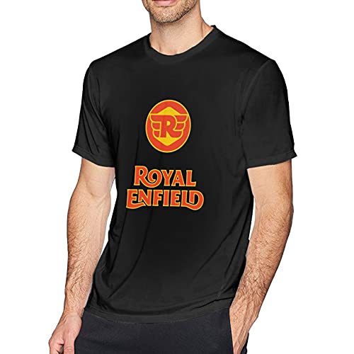 Royal Enfield Logo Camiseta de Manga Corta para Hombre Camiseta de algodón con Cuello Redondo Cómoda y Elegante T-Shirt