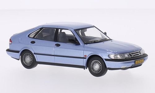Saab 900 V6, metal azul claro, 1994, miniatura, ya montado, Triple 9, colección 1:43