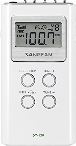Sangean DT-120, Radio (Pantalla LCD, 120 W, 1.5 V), Blanco