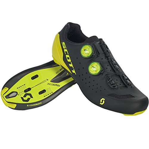 SCOTT Carretera RC Zapatillas de Ciclismo, Hombre, Black/Sulphur Yellow, 46