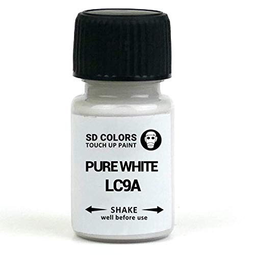SD COLORS Pintura blanca pura LC9A para retocar de 8 ml, para reparación de arañazos, color blanco puro (sólo pintura)