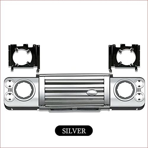 Victorious Automotive Silver Front Kit Abs Medio Rejilla delantera y alrededores y soportes para Land Rover Defender 90 110