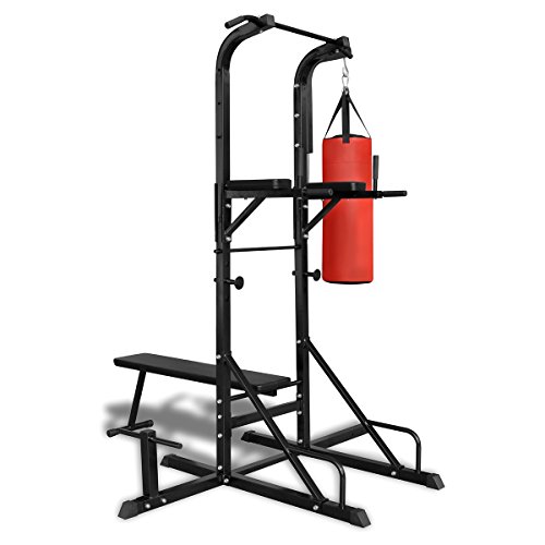 vidaXL Máquina de musculación con Banco,Saco de Boxeo,Fitness,máxima de 100kg