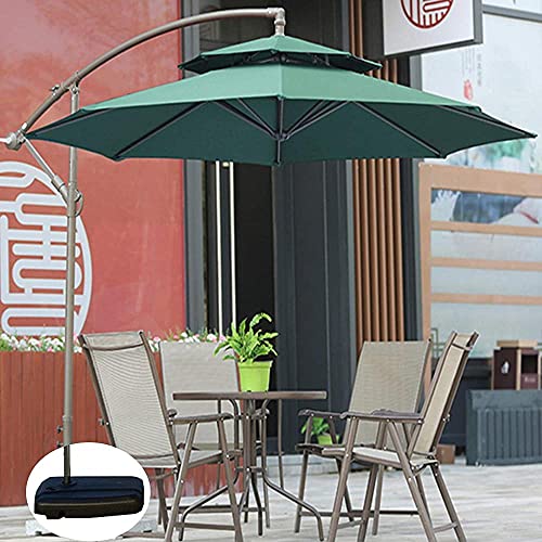 YRRA Paraguas al Aire Libre 2.7M Cantilever Banana Parasol Patio Cafe Top Double Top Soport Sunshade Waterproof UV Protection con 8 Costillas robustas-2.7m con Base de inyección de Agua