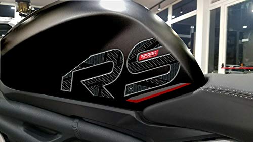 2 protecciones de gel 3D del lado del tanque de la motocicleta compatibles con Triumph Speed ​​Triple 1200 RS Carbon-Red