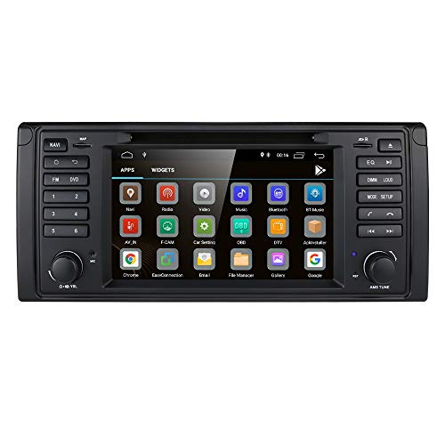 Android 10 Car Audio Player con Pantalla táctil de 7 Pulgadas para BMW 5-E39 / X5-E53 / M5 / 7-E38, Bluetooth Single DIN Car Radio + Canbus Soporte iOS y Android Mirror-Link WiFi 4G SWC GPS