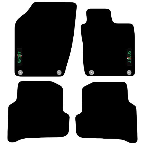 Carsio L109-CARP-CUT-3505-(55 x 4) Alfombrillas de Coche a Medida para Skoda Fabia a Partir de 2015, 4 Clips, Color Negro