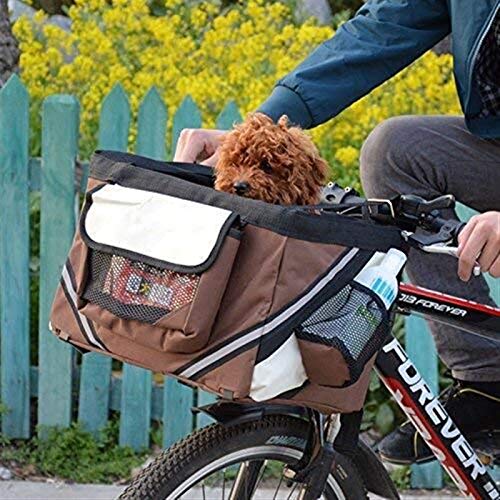 DIYHM 2 En 1 Pedro bicicletas soporte for el hombro bolso del perro del perrito de viajes portador de la bici del asiento for el pequeño perro Cesta Productos Accesorios de viaje Bicicleta cesta, admi