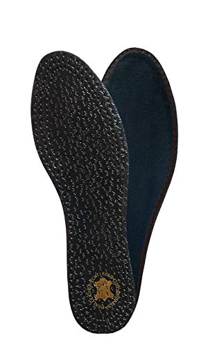 Kaps Plantillas de Cuero Auténtico para Zapatos de PECARI, Color Negro, con Espuma de Látex de Carbón Activavo Transpirable, Mantienen la Ausencia de Olores, (40 EUR)