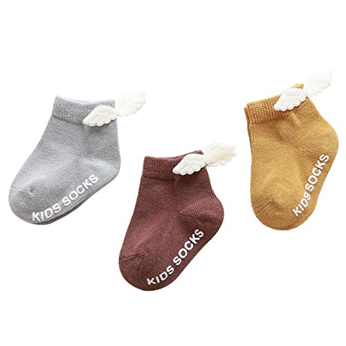 MURUI 3 Pares/Set Newborn Baby Socks Lindo Arco de Encaje ala bebé Calcetines de algodón Suave Calcetines Infantiles nuevos Calcetines Antideslizantes yc0209 (Color : Set 4, Kid Size : 0 1Y)