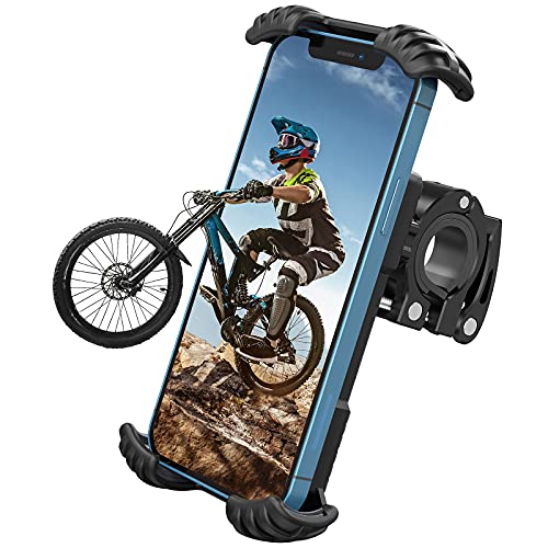 Nulaxy Bicicleta Movil Soporte, Movil Soporte Motocicleta - 360° Rotación Telefono Moto Soporte para iPhone 12 11 Pro Max, Xs Max, XR, X, 8, Samsung S21 S20 S10 S9+, 4.7-6.8" Smartphones