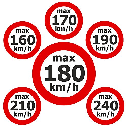 Pegatinas de velocidad "max. 160-240 km/h" – Set de 6 x 100 unidades
