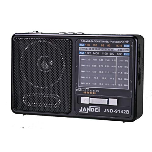 Radio con batería Recargable, Bluetooth, FM/Am / SW1-5, con Linterna, Cable USB Carga Incluido. (Radio)