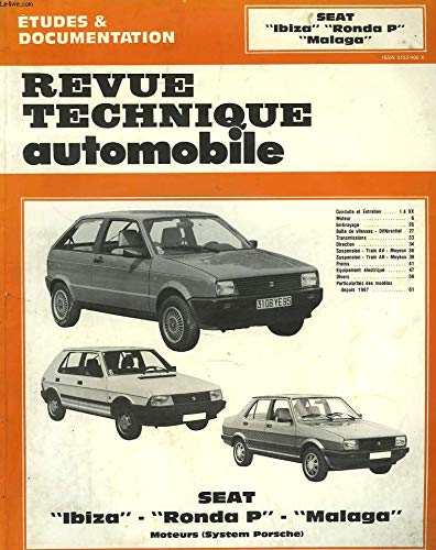 Revue technique automobile. seat "Ibiza", "Ronda p", "Malaga", moteurs (system Porsche).