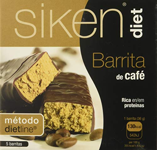 Siken Diet - Barrita de café de 36 g. Estuche de 5 unidades. 130 Kcal/barrita.