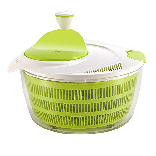 Smile mom El plastico Spinner de ensalada de cocina 4 Litros Secador rápido de verduras-Libre de BPA