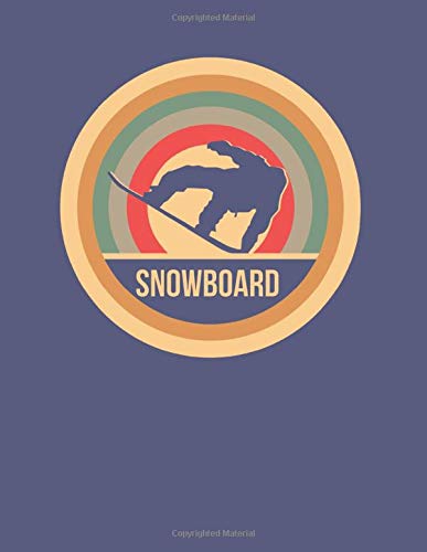 Snowboard: Retro Vintage Notebook 8.5 x 11 (A4) Lined Ruled Journal Gift for Snowboarders And Snowboarding Lovers (108 Pages)