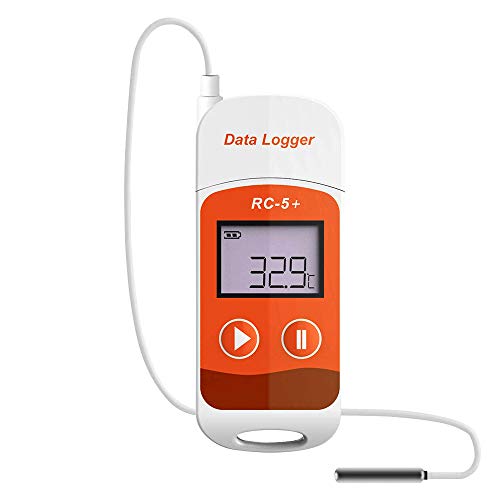 Therm Temperature Data Logger USB with External Probe, PDF Temperature Logger Recorder, 32000 Points Record Capacity Detector, Free Software for Window or Mac