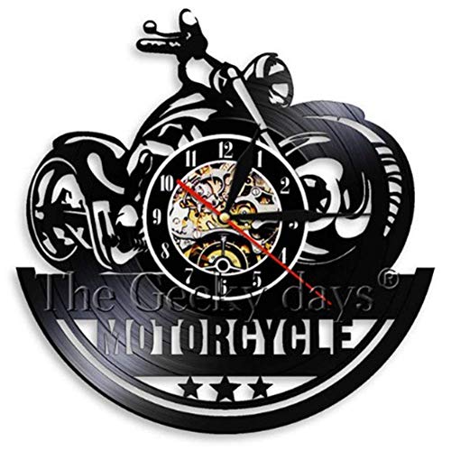 THj Reloj de Pared con Disco de Vinilo, diseño de Motocicletas Triumph Vintage, Reloj de Sala de Estar, silencioso, Grande, Decorativo para Marido, Regalo para niños-d 12 Pulgadas
