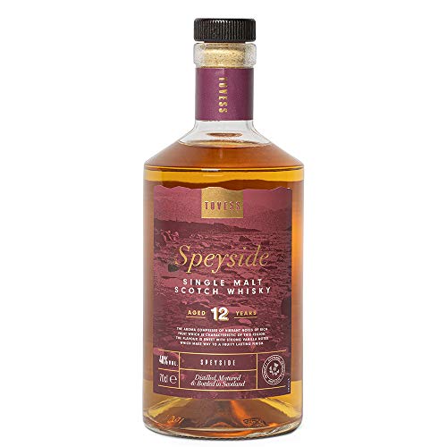 Tovess Whisky escocés puro de malta de Speyside de 12 años - 700 ml