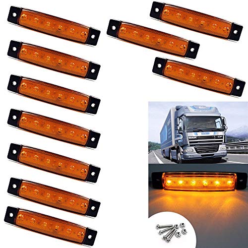 VIGORFLYRUN PARTS LTD 10x 6 LED 3.8" Luces Laterales del Marcador Luz de Gálibo para 12V Remolque Camioneta Caravana Camión Camión Autobús SUV - Amarillo