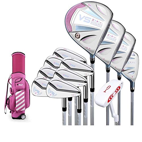 WYSTAO Conjunto de Palos de Golf (12) telescópicos Rosa señoras Bolsa de Pelota de Golf Bolsas Set de Golf portátil, la práctica Profesional del Golf (Size : Steel Rod)