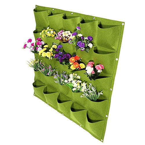 XingYue Direct 72 Bolsillos de la Pared de la Flor Vertical Colgando Fieltro Bolsas de Jardinera para jardín Interior Exterior 2 Colores (Color : Green)