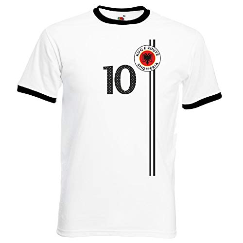 aprom Camiseta de fútbol Albania con aspecto de camiseta ST-1 Ringer ws Blanco S