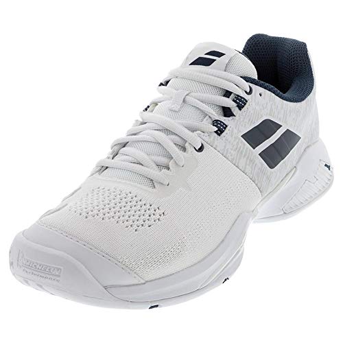 Babolat Zapatos de tenis para hombre, Propulse Blast All Court, blanco/azul Estate (talla 11.5)
