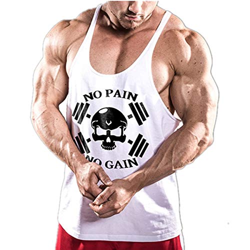 Cabeen No Pain No Gain Tirantes Culturismo Camiseta de Fitness Hombre Deportiva Tank Top