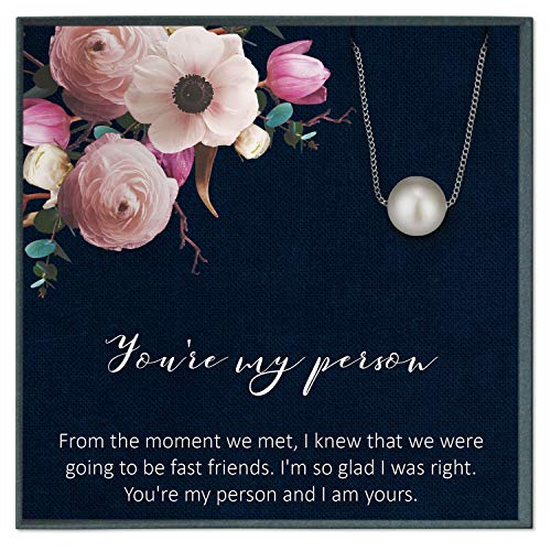 Collar Grace of Pearl Youre My Personson, regalo de tu persona, collar de mejor amigo, tarjeta de cita de tu persona, joyería BFF