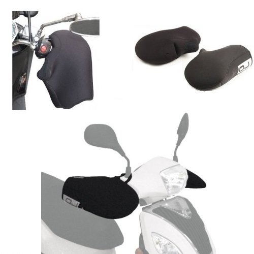 Compatible con SYM Jet Sport 50 X Manguitos DE Neopreno Impermeable OJ JC010 Cubiertas UNIVERSALES para Motocicletas Scooter PUÑOS Negros