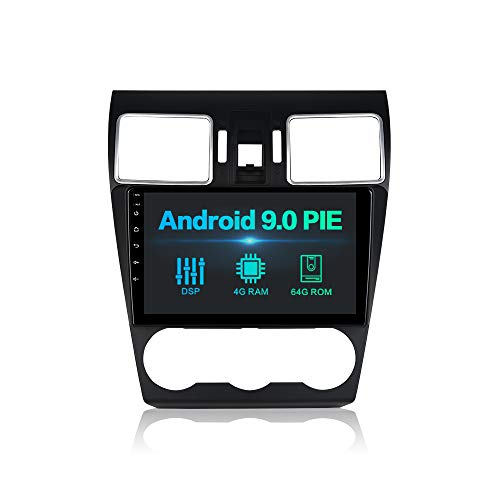 Dasaita 9" Android 9.0 1 DIN Radio Coche Pantalla Tactil 4G/64G para Subaru Forester WRX VX 2016 2017 2018 Autoradio Bluetooth Soporte WiFi Dab+ GPS Mandos de Volante USB FM/Am 15-EQ